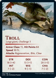 Art Card 21: Loathsome Troll (signed)
