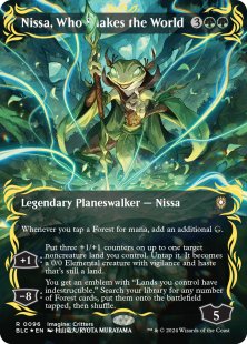 Nissa, Who Shakes the World (#96) (raised foil) (borderless)