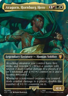 Aragorn, Hornburg Hero (#492) (foil) (borderless)