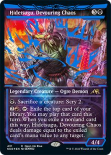 Hidetsugu, Devouring Chaos (Neon Ink Blue) (foil) (showcase)