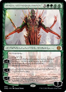 Nissa, Ascended Animist (#453) (Phyrexian) (step-and-compleat-foil) (showcase)