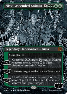 Nissa, Ascended Animist (#454) (step-and-compleat-foil) (borderless)