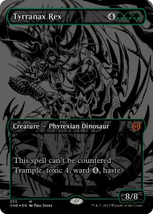 Tyrranax Rex (#355) (oil slick raised foil) (borderless)