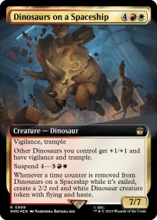 Dinosaurs on a Spaceship (surge foil) (extended art)