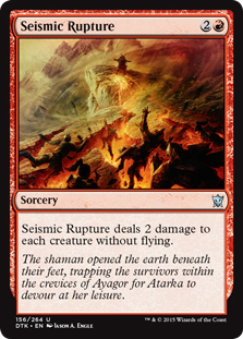 cards like earthquake mtg Similar to Seismic Rupture (foil) Earthquake deals X damage to each creature without flying and each player. Earthquake Price & Card Details