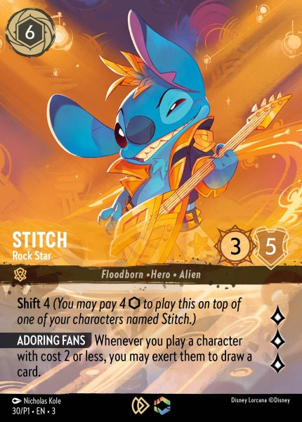 Stitch, Rock Star (#30) (foil) (borderless)