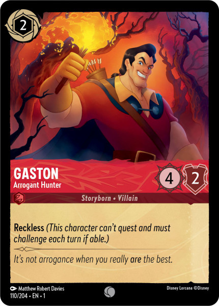Gaston, Arrogant Hunter