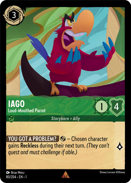 Iago, Loud-Mouthed Parrot