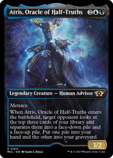 Atris, Oracle of Half-Truths (#164) (halo foil) (showcase)