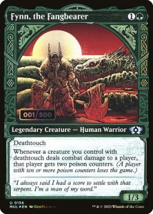 Fynn, the Fangbearer (#499/500) (double rainbow foil) (showcase) - March of the Machine Multiverse Legends | Bazaar of Magic Fynn, the Fangbearer (#499/500) (double rainbow foil) (showcase) - March of the Machine Multiverse Legends | Bazaar of Magic
