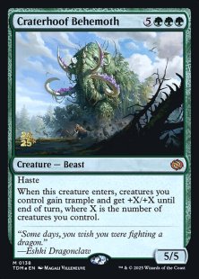 behemoth final fantasy mtg Coliseum [FINAL FANTASY] creatures you control gain trample and get +X/+X until end of turn Craterhoof Behemoth - Avacyn Restored