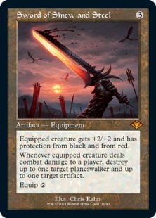 Sword of Sinew and Steel (retro frame) (foil-etched) (showcase)