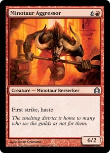 Minotaur Aggressor - Return to Ravnica | Bazaar of Magic Minotaur Aggressor - Return to Ravnica | Bazaar of Magic