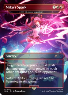 Chandra's Ignition (#1594) (Hatsune Miku: Sakura Superstar) (foil) (borderless)