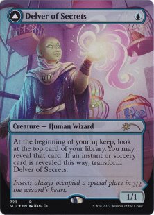 Delver of Secrets (#722) (From Cute to Brute) (foil) (borderless)