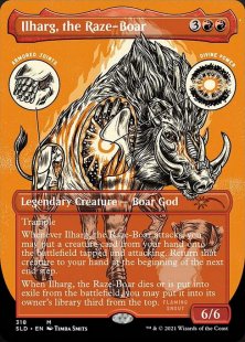 Ilharg, the Raze-Boar (Monster Anatomy 101) (foil-etched) (borderless)
