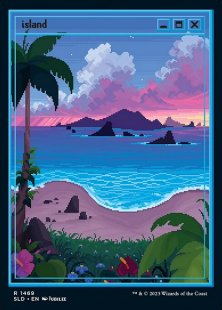 Island (#1469) (PixelLands_v02.jpg) (foil) (full art)