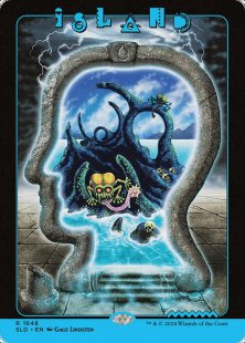 Island (#1648) (Brain Dead: Lands) (foil) (showcase)