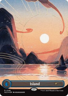 Island (#2146) (foil) (borderless)