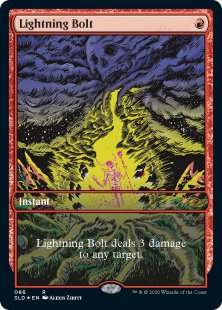 Lightning Bolt (#086) (Mountain, Go) (foil) (full art)