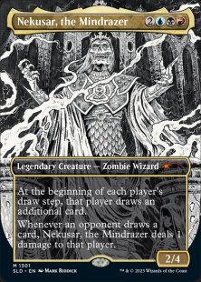 Nekusar, the Mindrazer (#1301) (Death Is Temporary, Metal Is Forever) (foil) (borderless)