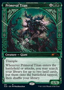 Primeval Titan (#221) (Showcase: Kaldheim – Part 1) (foil) (showcase)