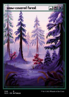 Snow-Covered Forest (#329) (PixelSnowLands.jpg) (foil-etched) (full art)