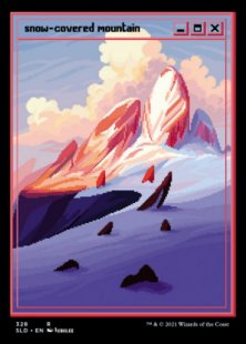 Snow-Covered Mountain (#328) (PixelSnowLands.jpg) (foil) (full art)