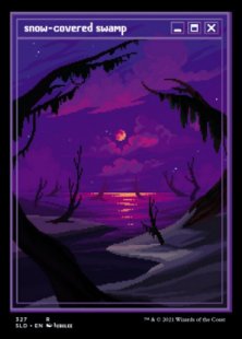 Snow-Covered Swamp (#327) (PixelSnowLands.jpg) (foil-etched) (full art)