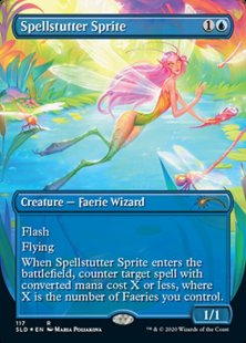 Spellstutter Sprite (Faerie, Faerie, Faerie Rad) (foil) (borderless)