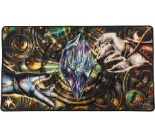 Playmat Black Stitched Dominaria United: Stained Glass Planeswalker Symbol