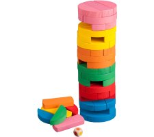 Vallende Toren (Jenga): Rond Kleur (NL/EN/FR/DE)