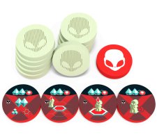 On Mars: Alien Invasion - Wooden Alien Token