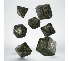 Q-Workshop - Runic RPG Dice Set: Bottle-Green & Gold
