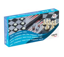 3-in-1 Schaak-, Dam- en Backgammonset (Magnetisch) (NL/FR)