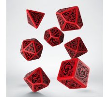Q-Workshop - Celtic 3D Revised RPG Dice Set: Black & Red (Refreshed)