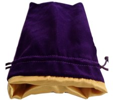 FanRoll - Small Velvet Dice Bag: Purple with Gold Satin