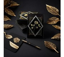 Speelkaarten: Zwart Gouden Roos (100% Kunststof)