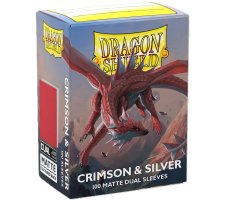 Dragon Shield Dual Matte Sleeves: Crimson & Silver (100 stuks)