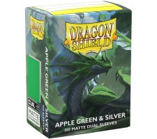 Dragon Shield Dual Matte Sleeves: Apple Green & Silver (100 stuks)