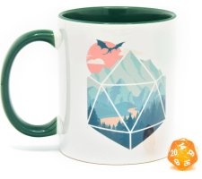 Glassstaff - Mug & Dice Gift Set: A D20 Scene