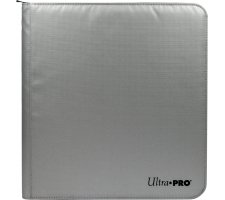 Ultra Pro - Premium Zippered Pro Binder 12-Pocket: Fire Resistant Silver