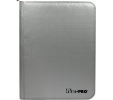 Ultra Pro - Premium Zippered Pro Binder 9-Pocket: Fire Resistant Silver