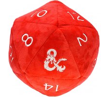 Jumbo D20 Plush Dungeons and Dragons - Red & White