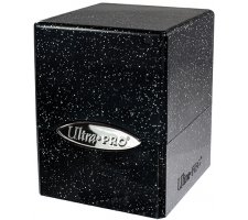 Deckbox Satin Cube Black with Silver Glitter