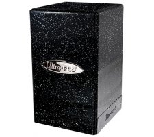 Deckbox Satin Tower Black with Silver Glitter