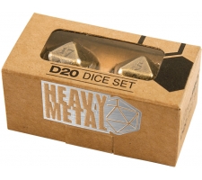 Dice Set D20 Heavy Metal: Antique Bronze (2 stuks)