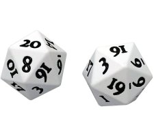 Dice Set D20 Heavy Metal: White (2 stuks)