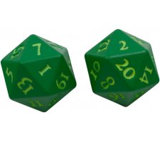 Dice Set D20 Vivid Heavy Metal: Green (2 stuks)