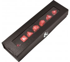 Dungeons and Dragons: Heavy Metal Dice Set - Red and White (7 pieces)